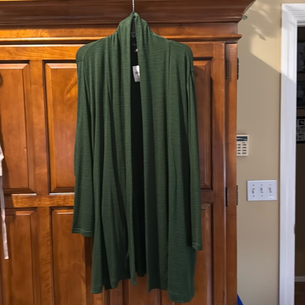 NWT Banana Republic Luxespun Open Cardigan, Forrest Pine Green, Size XL